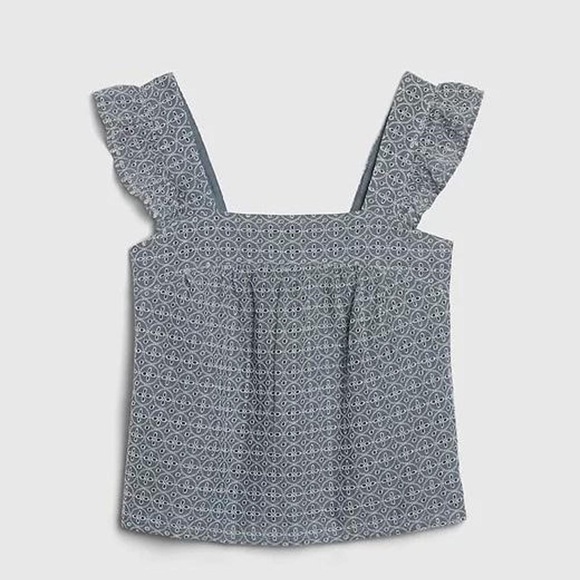 GAP Tops - GAP Eyelet Ruffle Sleeveless Top